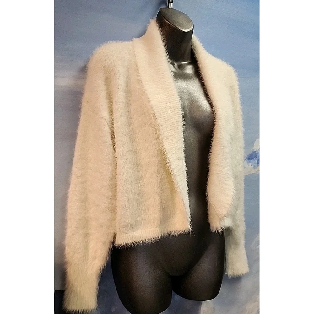 NWT Anthropolgie S Fuzzy Eyelashe Cardigan Ivory $148